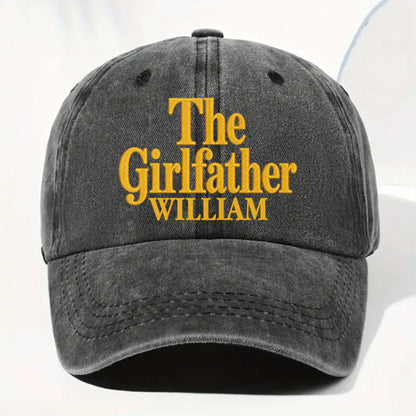 The Girlfather Custom Name Embroidery Text - Personalized Custom Washed Denim Cap - DAD540_WDCAP