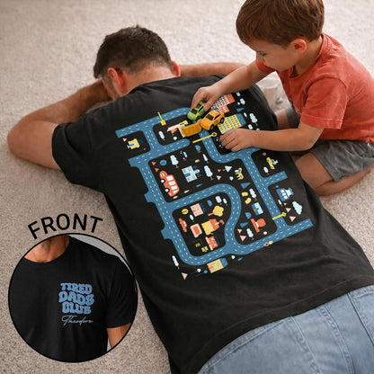 Tired Dads Club Retro Typography Custom Name - Personalized Custom T-Shirt Font and Back - DAD653_BFBAS