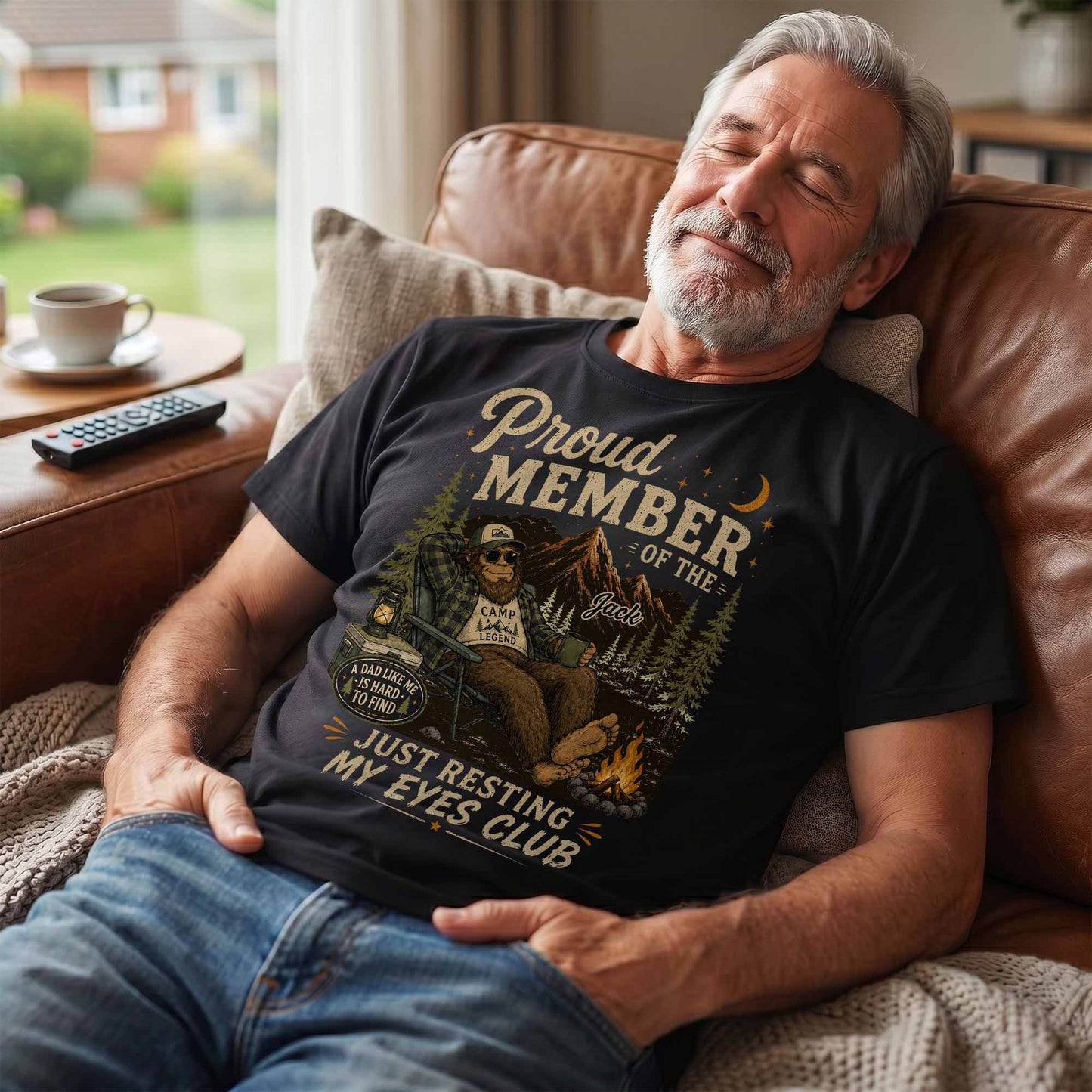 Proud Member Just Resting My Eyes Club Bigfoot Camping Dad - Personalized Custom Unisex T-shirt, Hoodie - DAD710_BBAS