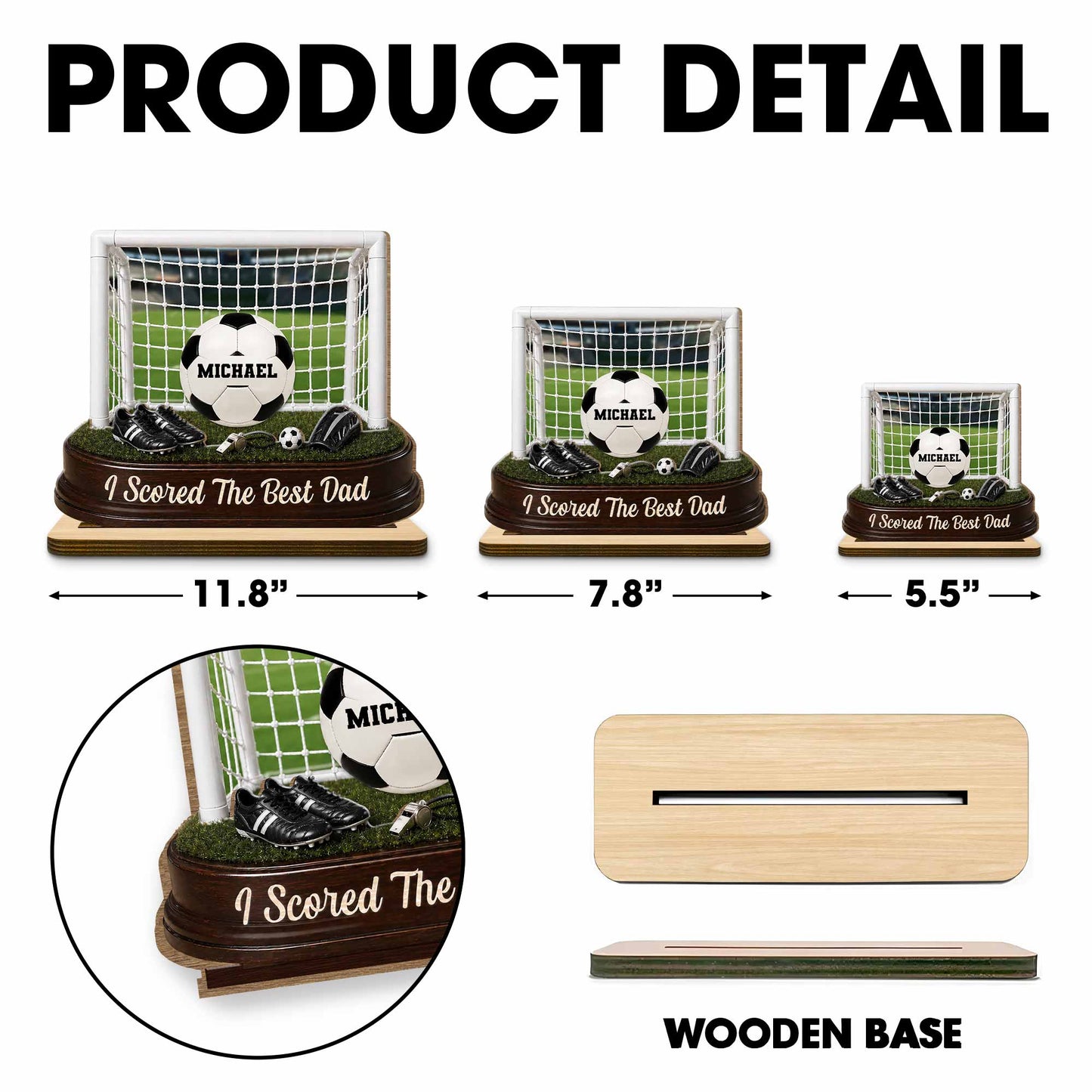We Scored The Best Dad Soccer Goal And Balls - Personalized Custom 2-Layer Wood Plaque With Flat Base - DAD719_WPLA