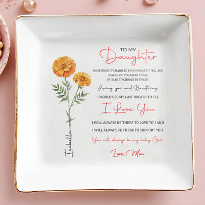 Citation émouvante « Je t'aime et je respire » pour ma fille - Coupe à bijoux personnalisée - DAU003_SCRD