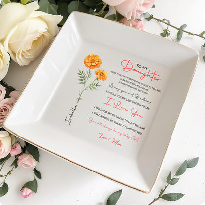 Citation émouvante « Je t'aime et je respire » pour ma fille - Coupe à bijoux personnalisée - DAU003_SCRD