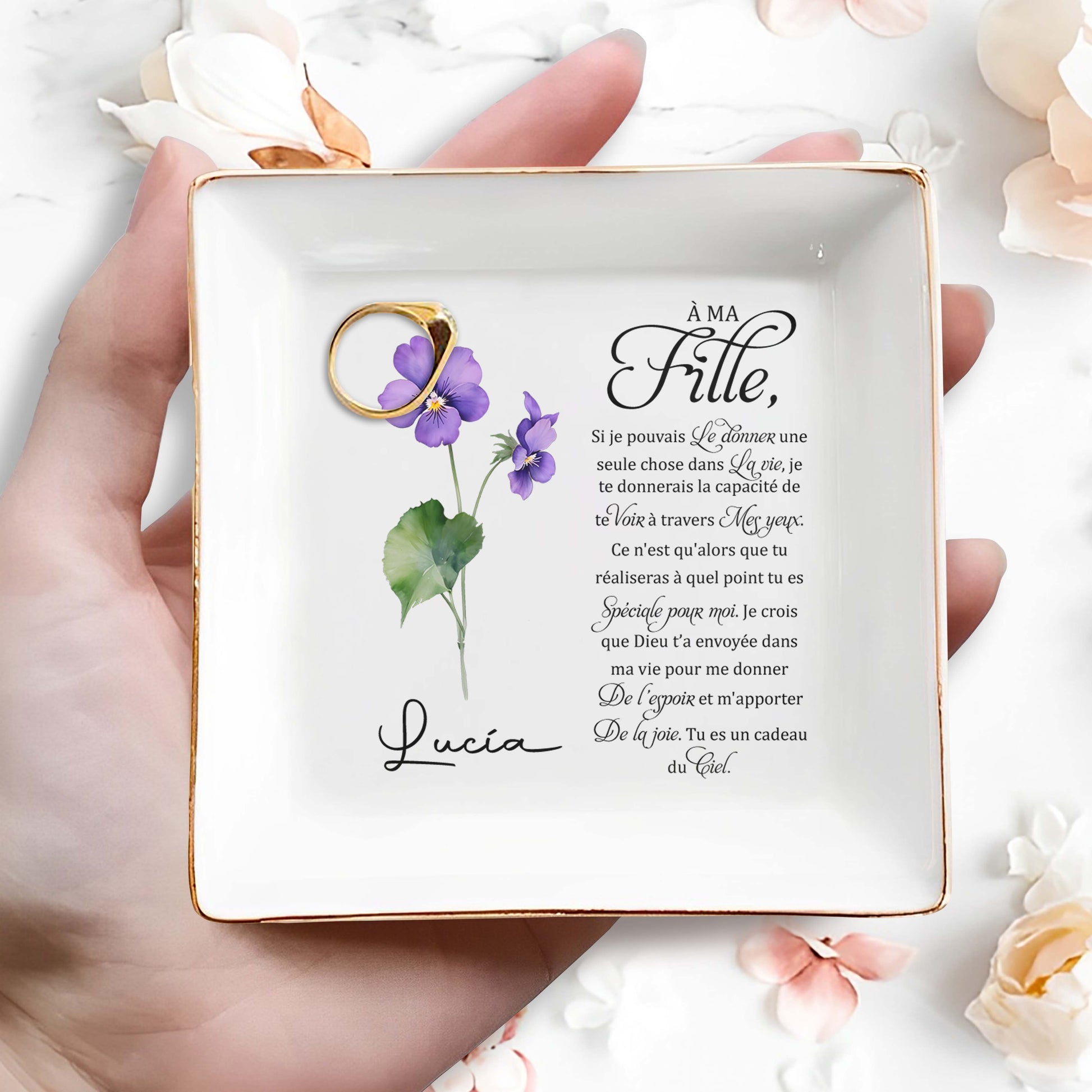 Gift For Daughter With Emotional Quote and Flowers