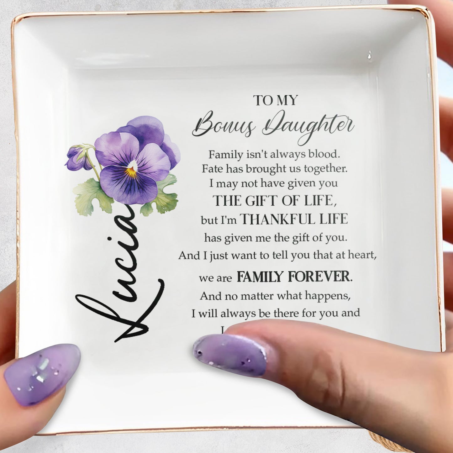 Family Isn't Always Blood Personalized Dish - Personalized Custom Jewelry Dish - DAU042_SCRD