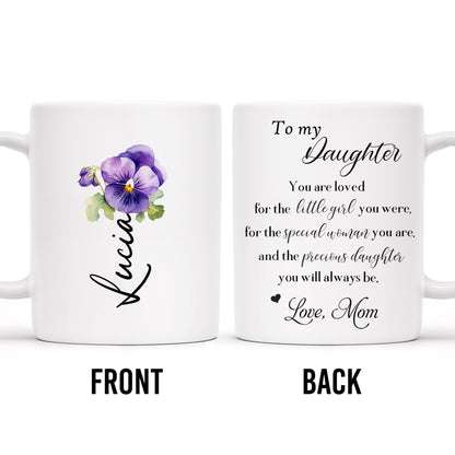 Precious Daughter Special Woman Love Mom Pansy Design