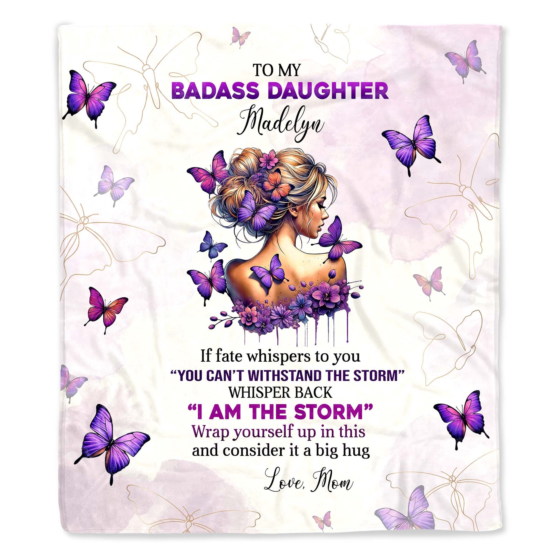 I Am The Storm Inspirational Quote With Butterflies And Flowers