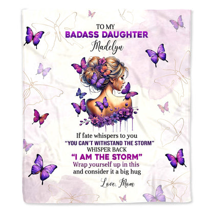 I Am The Storm Inspirational Quote With Butterflies And Flowers