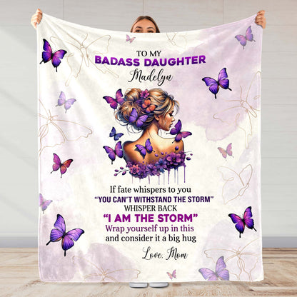 I Am The Storm Inspirational Quote With Butterflies And Flowers