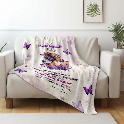 I Am The Storm Inspirational Quote With Butterflies And Flowers