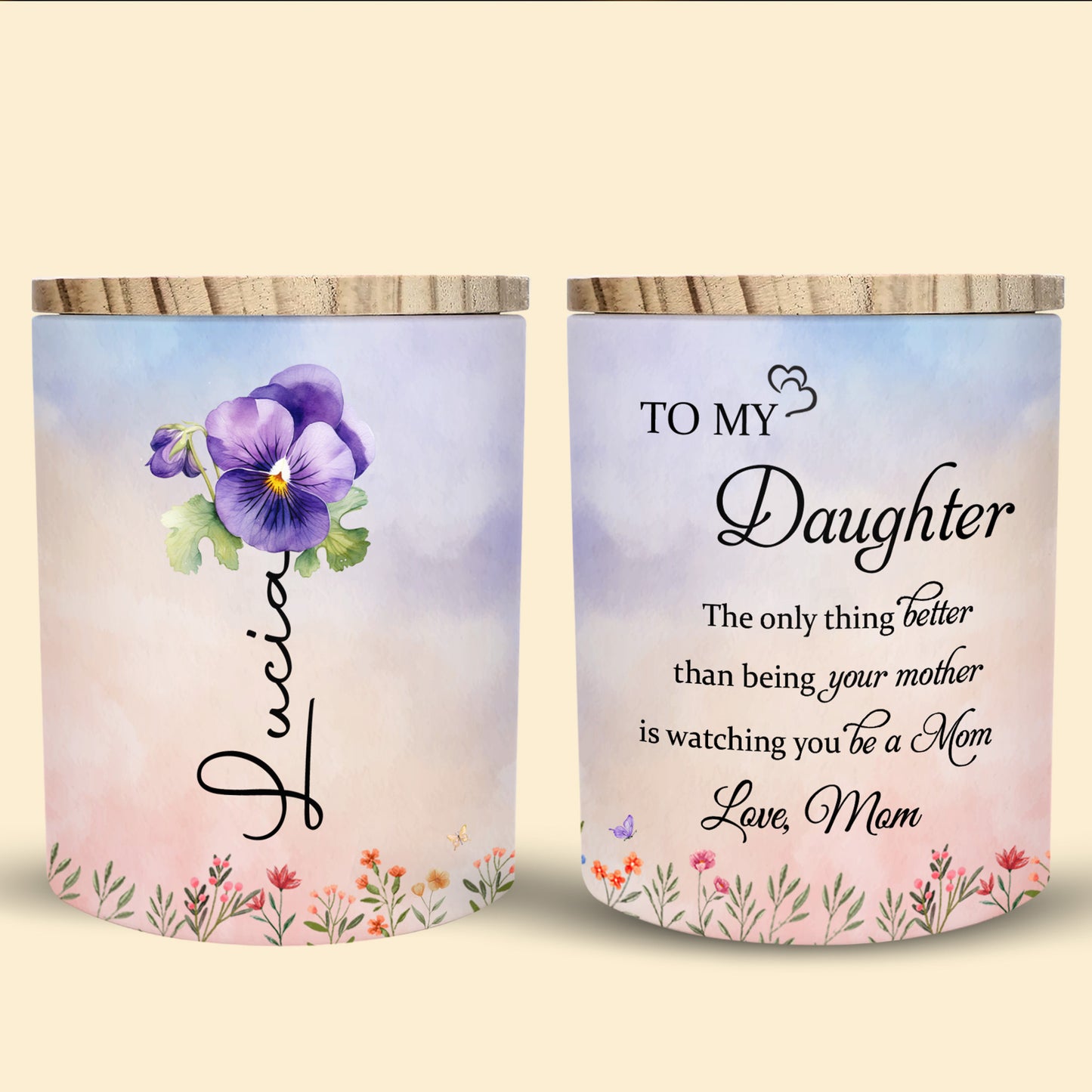 To My Daughter, Love From Mom, Butterfly And Flowers