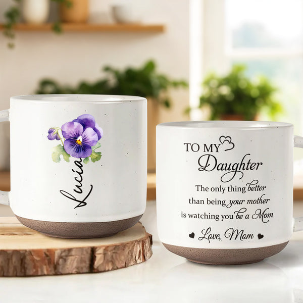To My Daughter Love From Mom Pansy Flower Mug