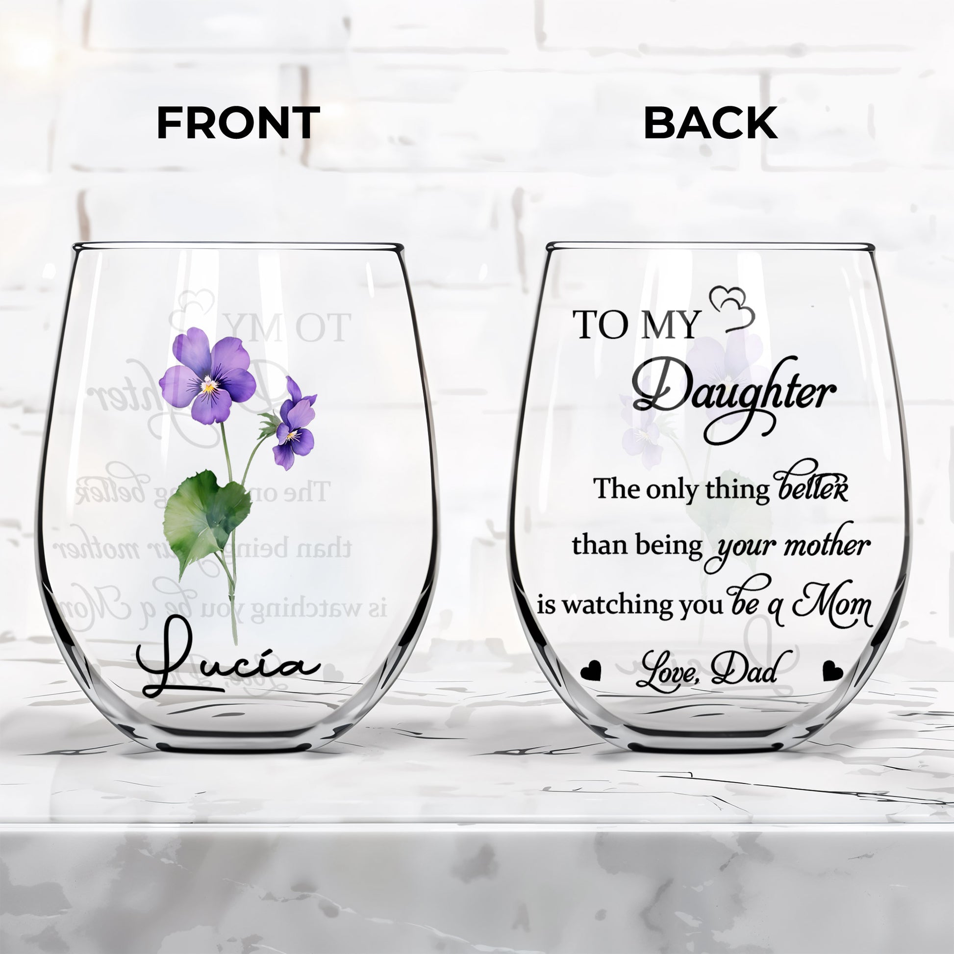 To My Daughter Watching You Be A Mom Heart Flower Design