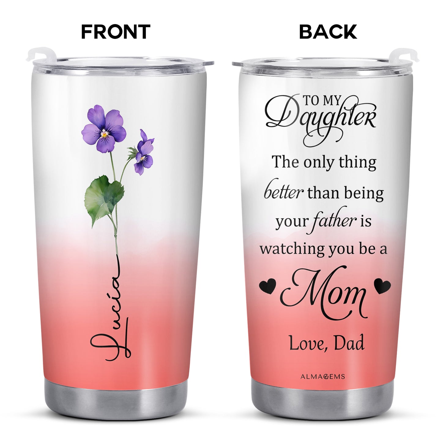 Watching You Be A Mom, Violets And Heart Design