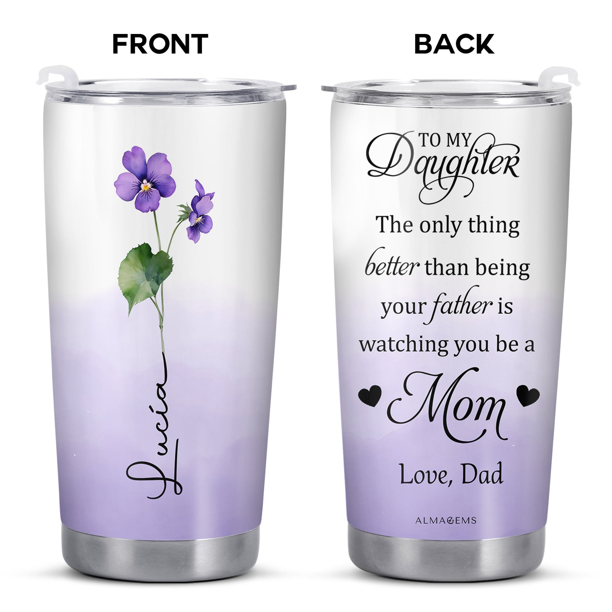 Watching You Be A Mom, Violets And Heart Design