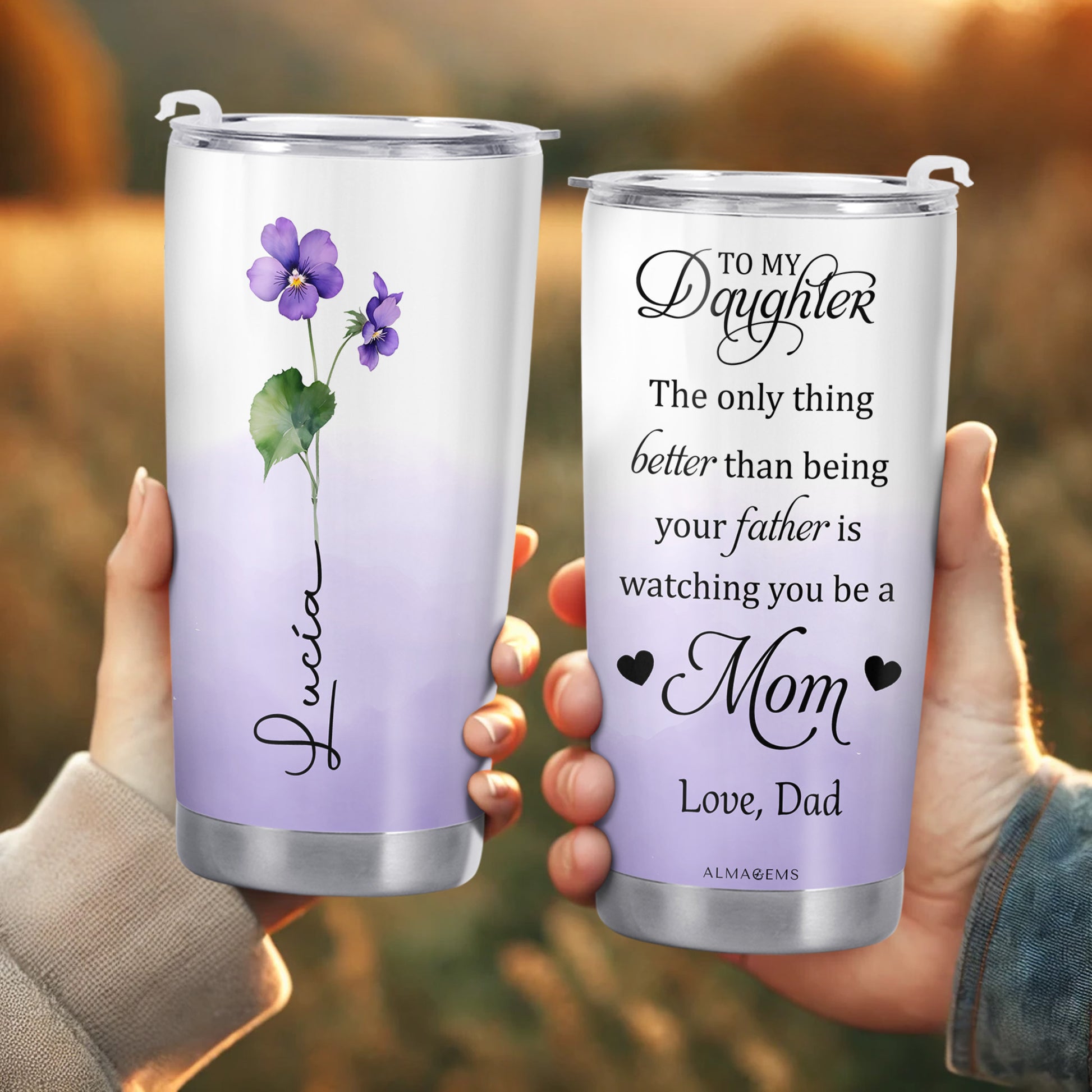 Watching You Be A Mom, Violets And Heart Design