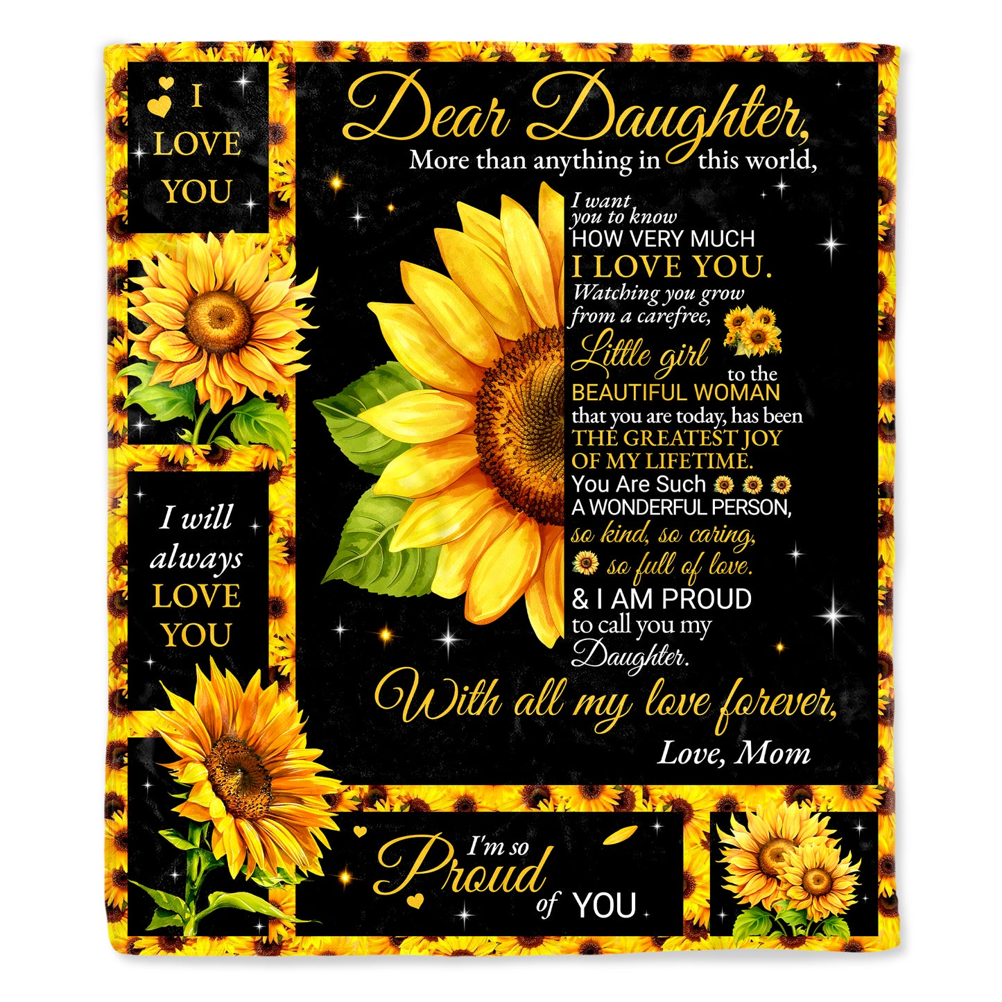 Dear Daughter Sunflower Blanket Full Of Love