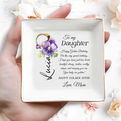 Happy Golden Birthday Gift Featuring Pansies