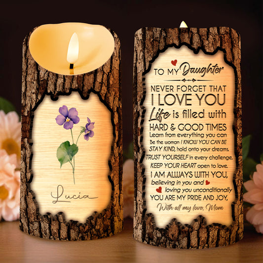 Never Forget That I Love You, Inspirational Quote With Heart & Flowers