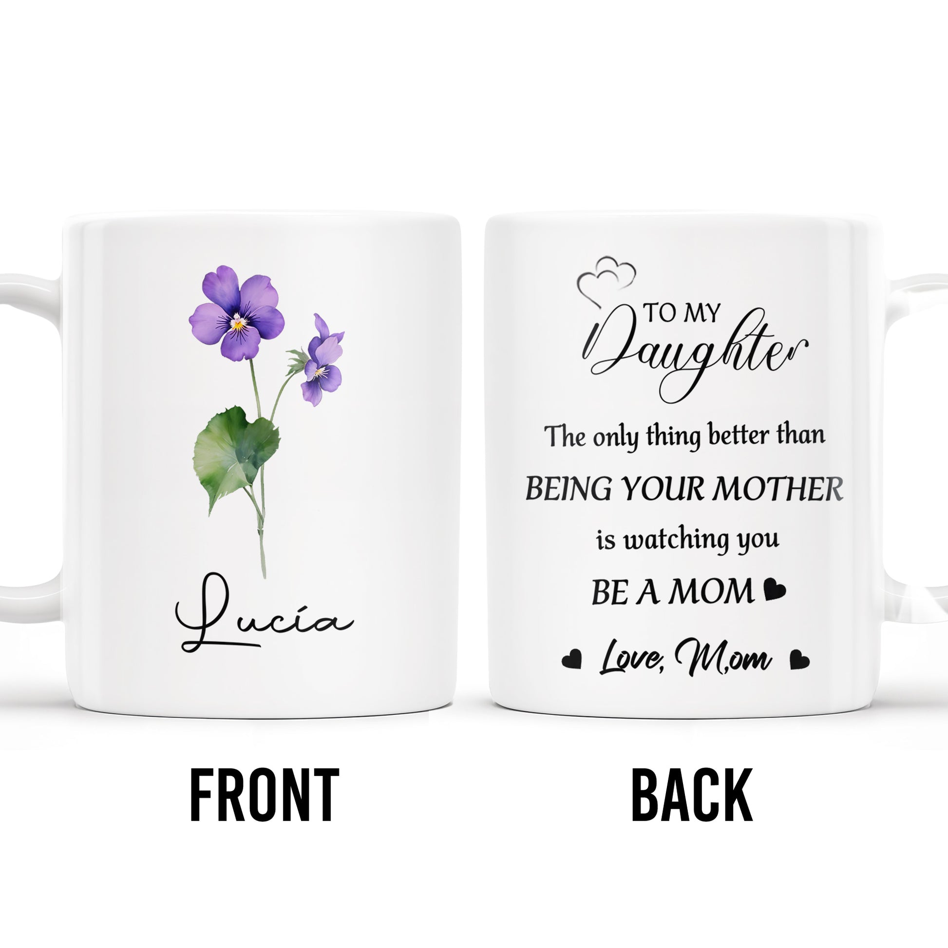 Watching You Be A Mom Heart and Flowers Design