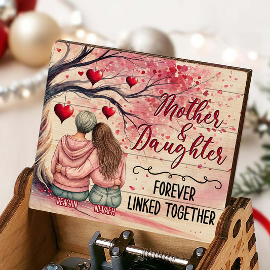 Mother And Daughter Forever Linked Together Tree And Hearts Design