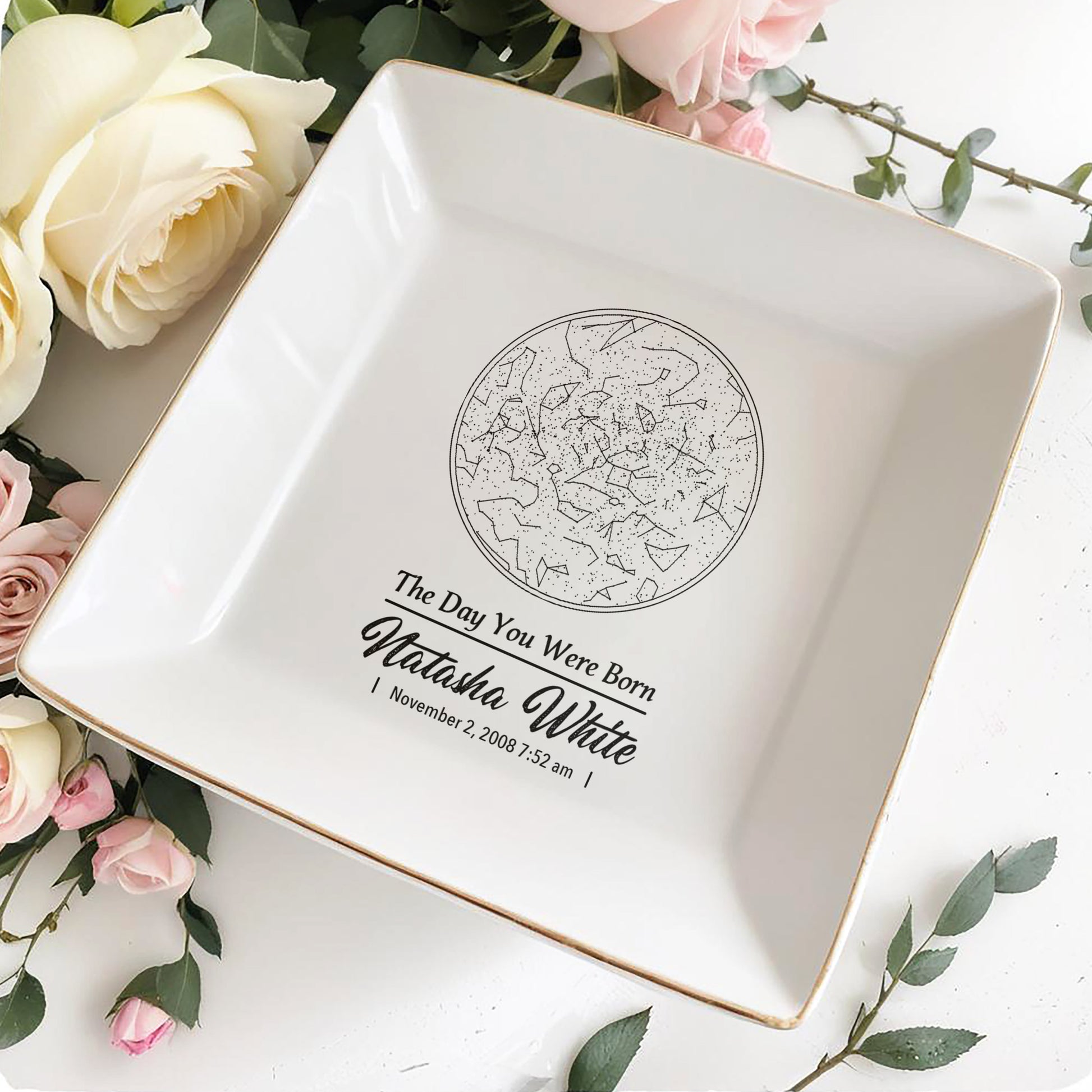 The Day You Were Born Star Map Square Dish