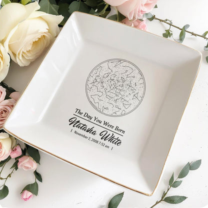 The Day You Were Born Star Map Square Dish