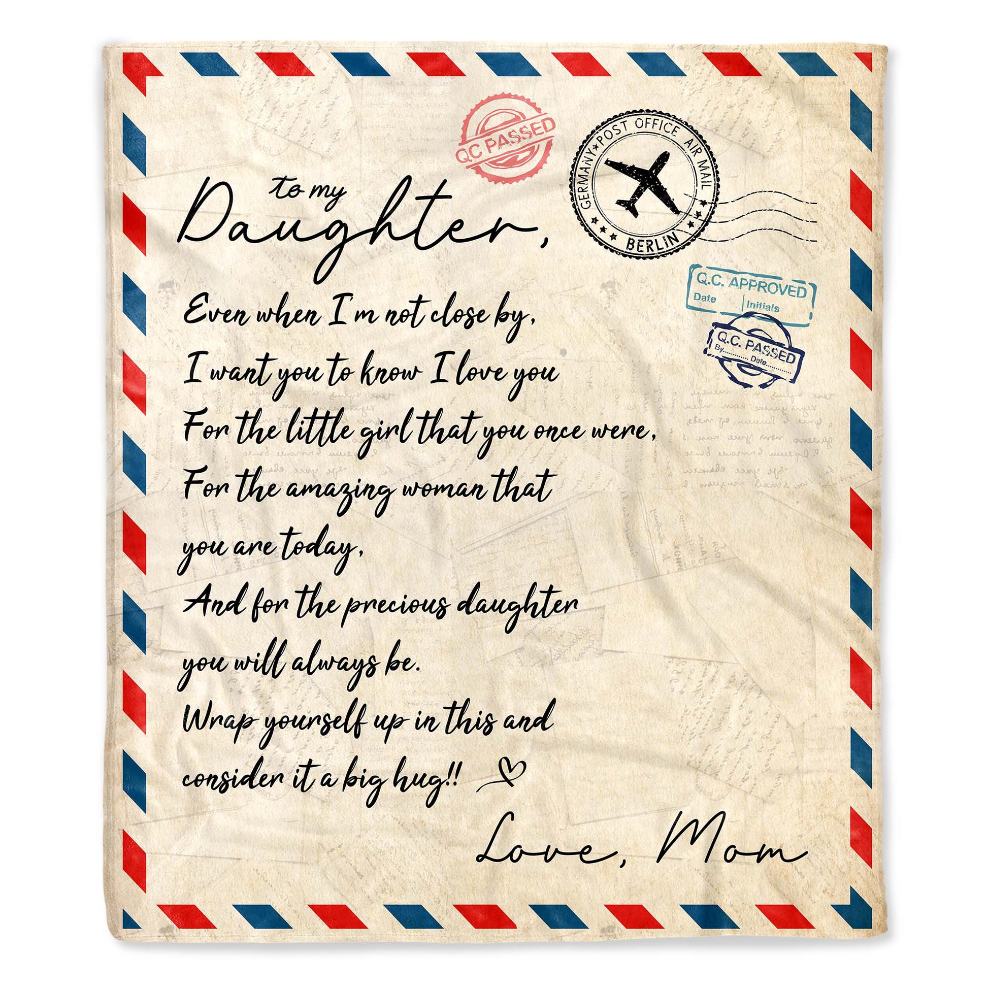 A Big Hug Love Note To My Daughter With Postal Marks