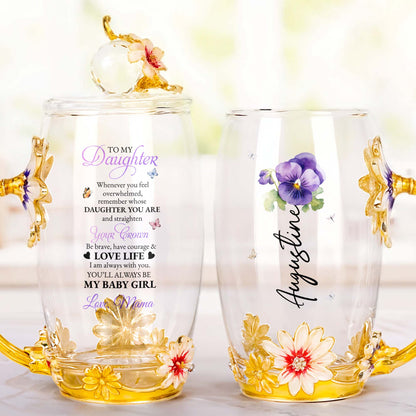 Enrich Your Tea Time With Elegant Floral Personalization, Flowers, Bee, Butterfly