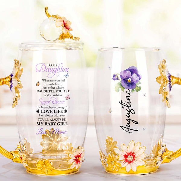 Enrich Your Tea Time With Elegant Floral Personalization, Flowers, Bee, Butterfly