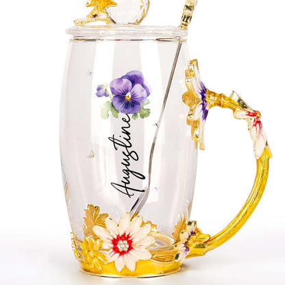 Enrich Your Tea Time With Elegant Floral Personalization, Flowers, Bee, Butterfly
