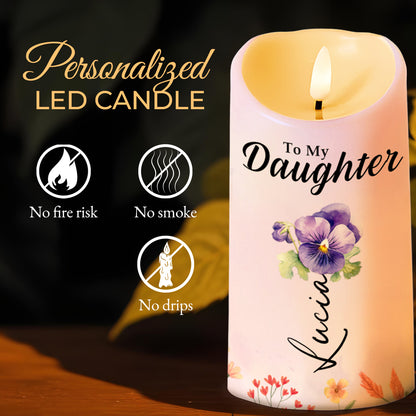 À ma fille, apprends à danser sous la pluie, pour toujours et à jamais ! Bougie LED personnalisée - DAU105_LECA