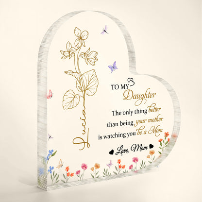 To My Daughter, Love Mom, Flowers And Butterflies