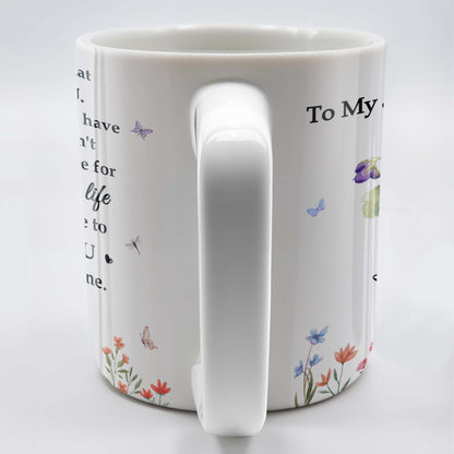 Promesse d'amour à ma fille avec fleurs et papillons - Tasse à café personnalisée - DAU114_MG