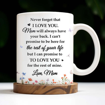 Promesse d'amour à ma fille avec fleurs et papillons - Tasse à café personnalisée - DAU114_MG
