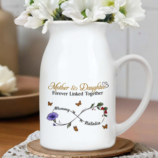 To My Beautiful Daughter, Believe In Yourself, Flowers and Branches - Personalized Ceramic Flower Vase - DAU143_CEV