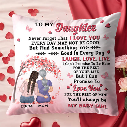 To My Daughter, Never Forget That I LOVE YOU, Hearts And Two Female Figures