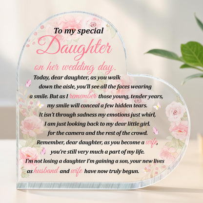 To My Special Daughter on Her Wedding Day, Heart and Roses