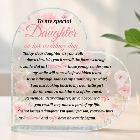 To My Special Daughter on Her Wedding Day, Heart and Roses