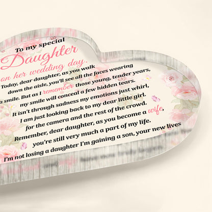 To My Special Daughter on Her Wedding Day, Heart and Roses