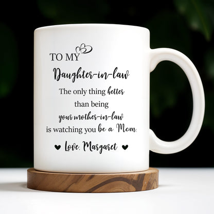 To My Daughter In Law, The Only Thing Better Than Being Your Mother-In-Law, Flowers and Butterflies - Personalized Custom Coffee Mug - DAU173_MG