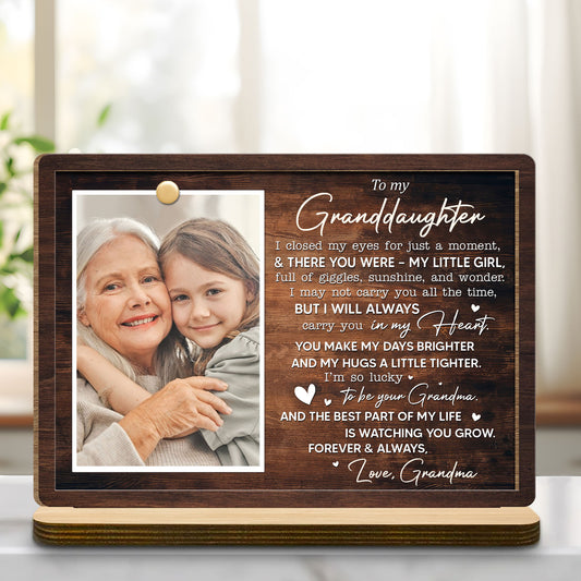 To My Granddaughter, Love Grandma Wood Plaque