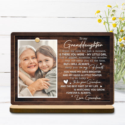 To My Granddaughter, Love Grandma Wood Plaque