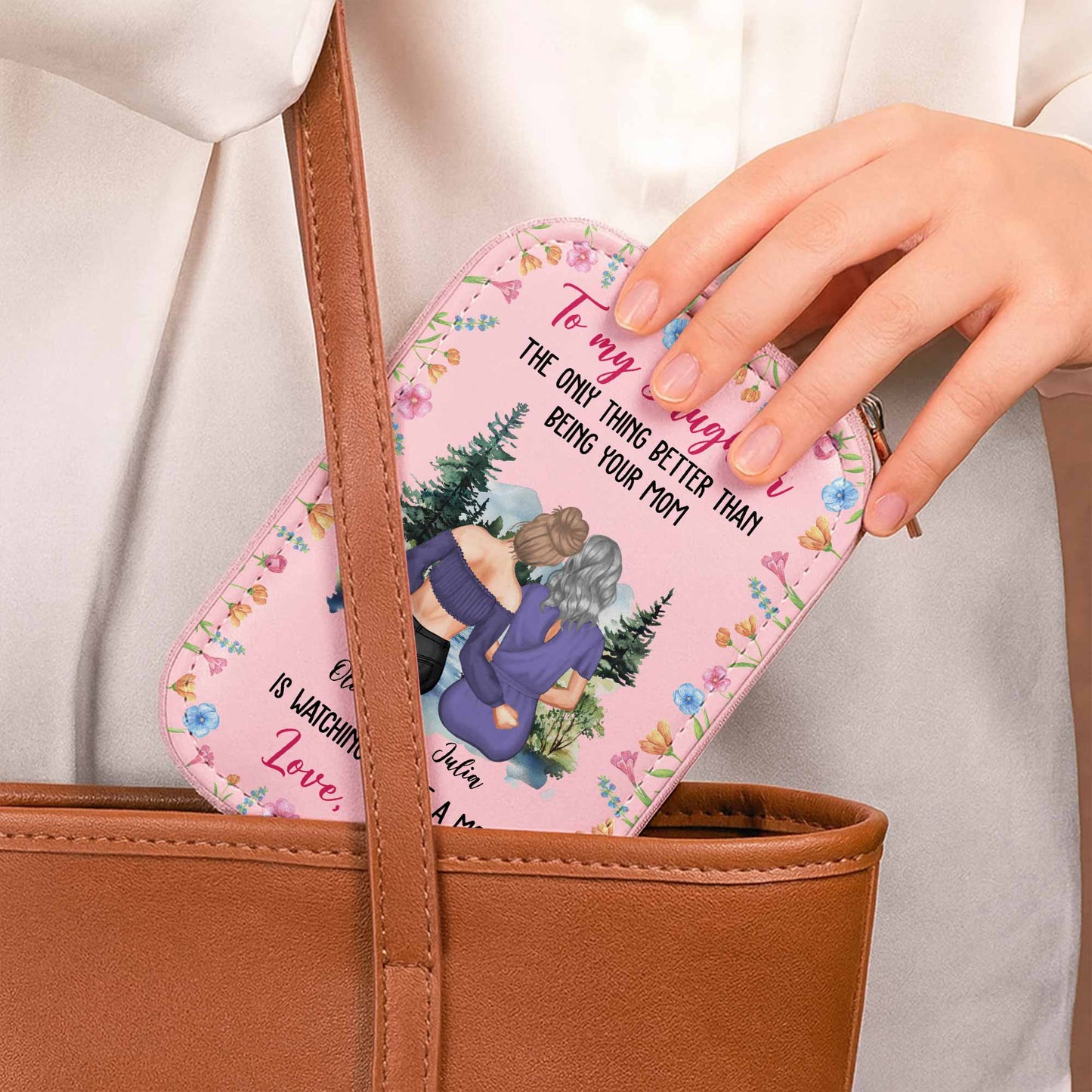 To My Daughter - Personalized Custom Jewelry Box With LED Mirror - DAU183_LEBOX