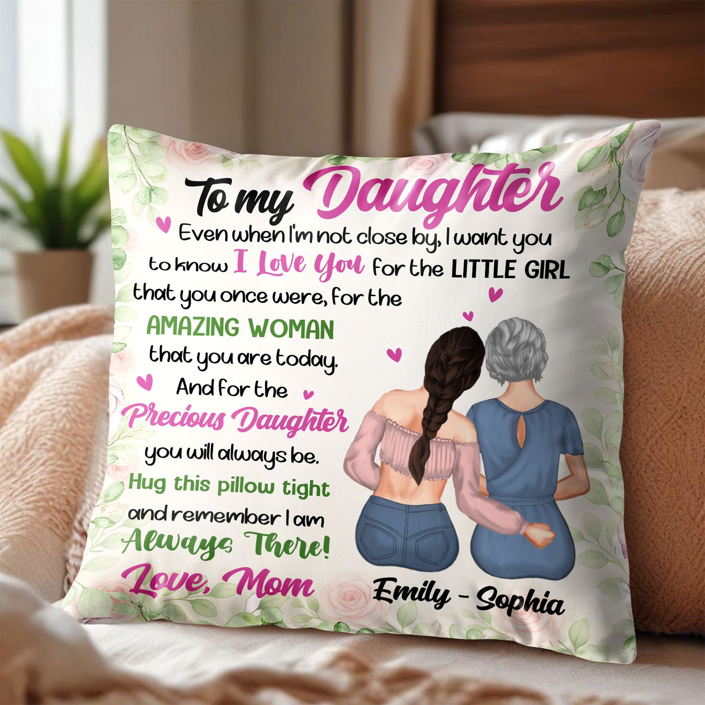 To My Daughter, Love From Mom, Floral Design