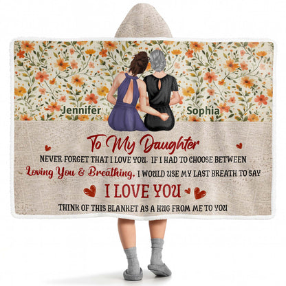 To My Daughter, Love You Forever, Flowers and Hearts Design