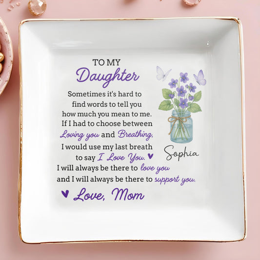 To My Daughter, Flowers And Butterfly In Mason Jar