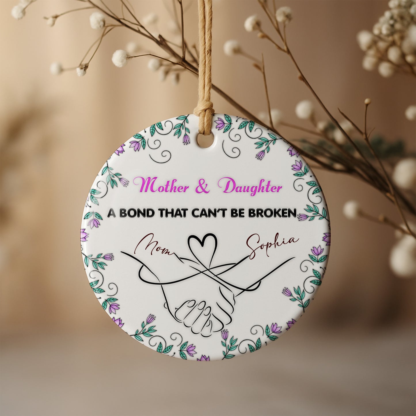 Mother & Daughter Bond With Hands And Heart