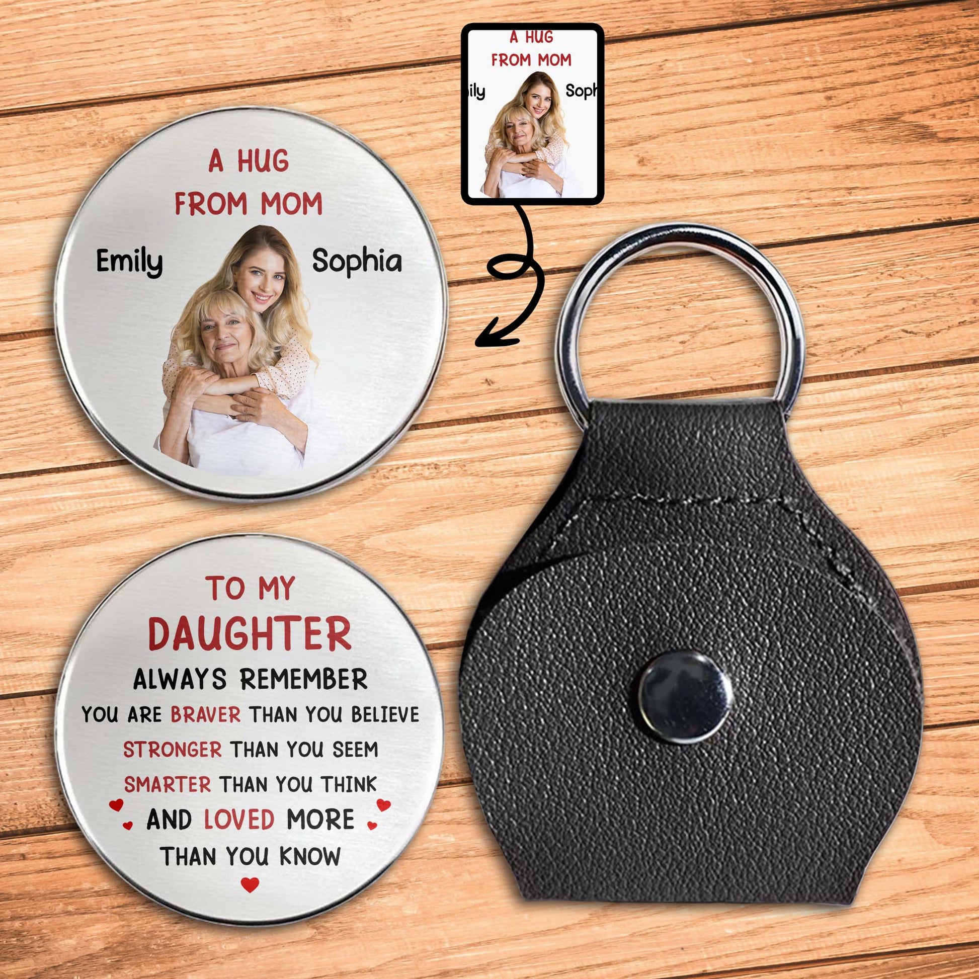 A Hug From Mom To My Daughter With Heart and Photo