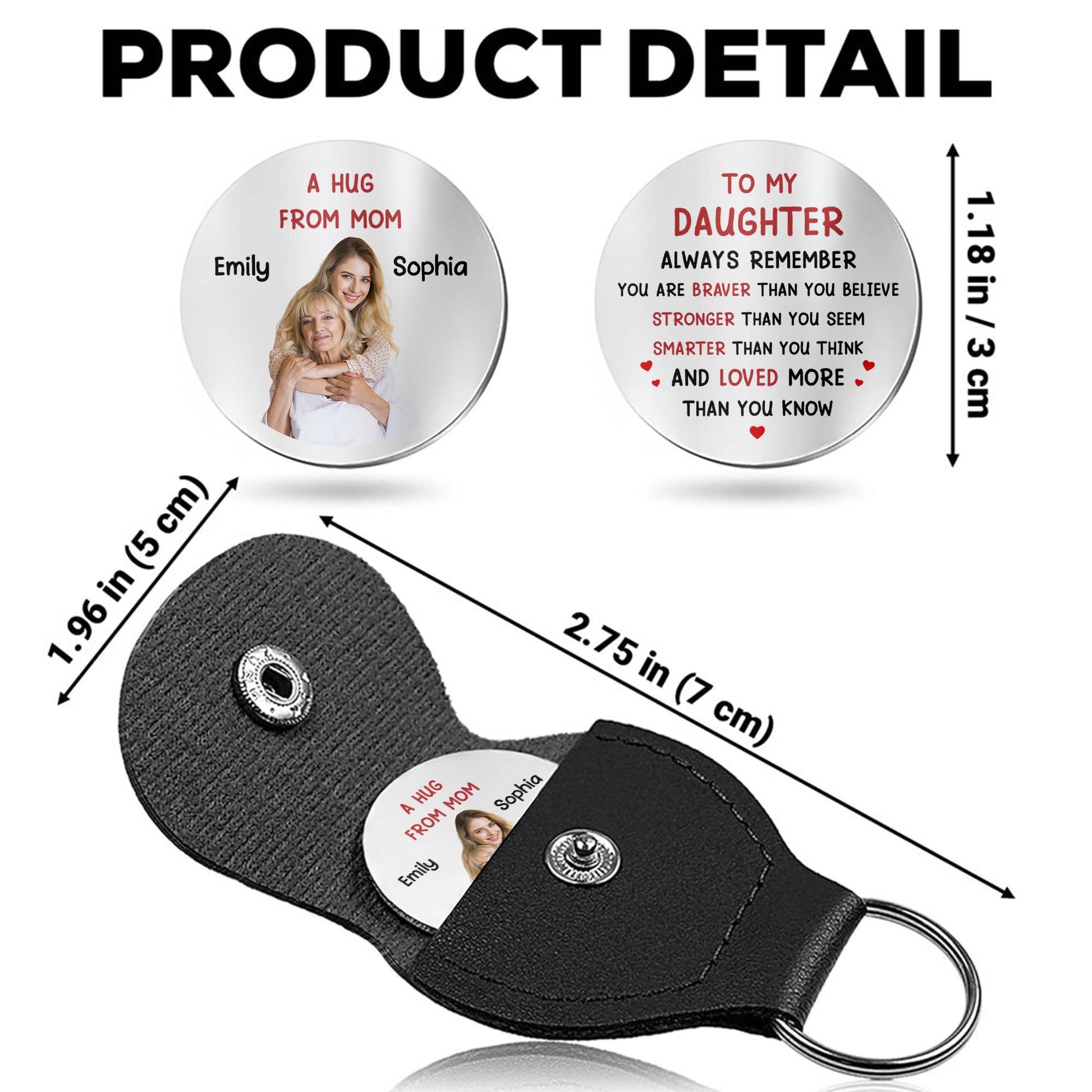 A Hug From Mom To My Daughter With Heart and Photo