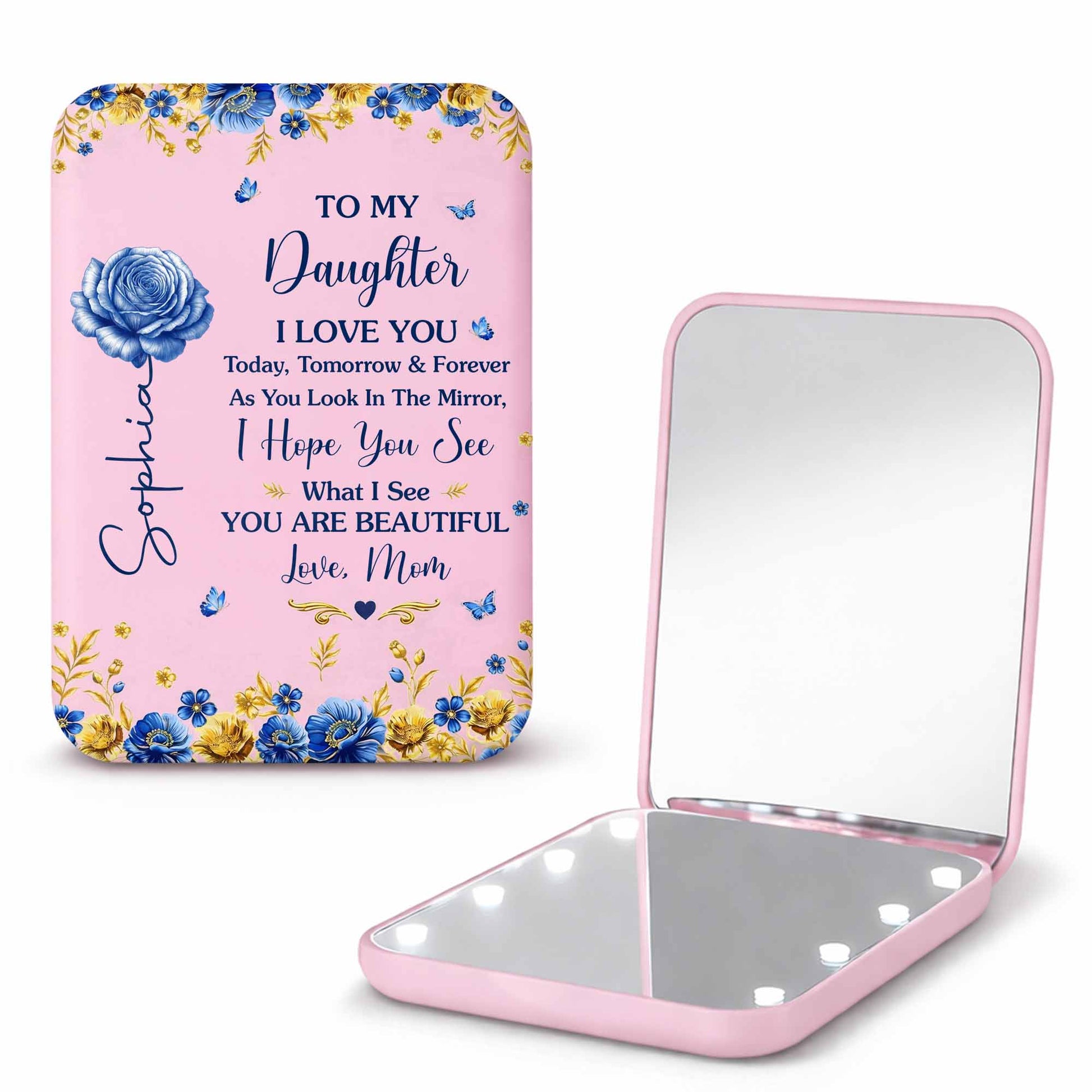 To My Daughter I Love You Beautiful Blue Rose Flowers